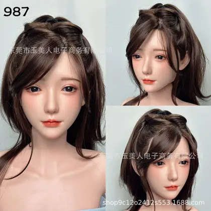 厂家直销高品硅胶头雕可口可插入实体娃娃硅胶植发脸型可选妆容 thumbnail 3